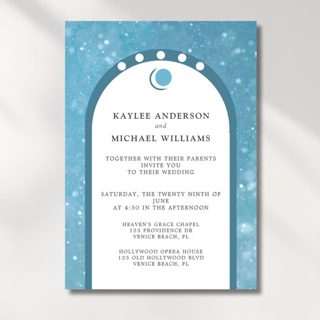 Blue Celestial Wedding Invitation (Creator Uploaded)