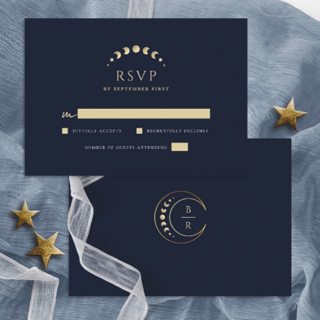 Blue Celestial Wedding RSVP Card (Creator Uploaded)