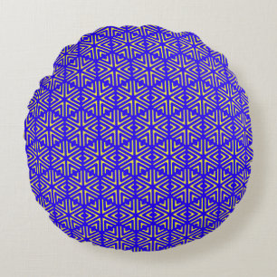 Blue cells round cushion