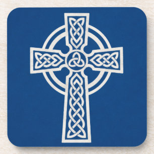 Blue Celtic Cross Coaster