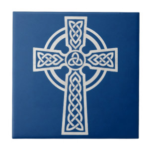 Blue Celtic Cross Tile Pattern