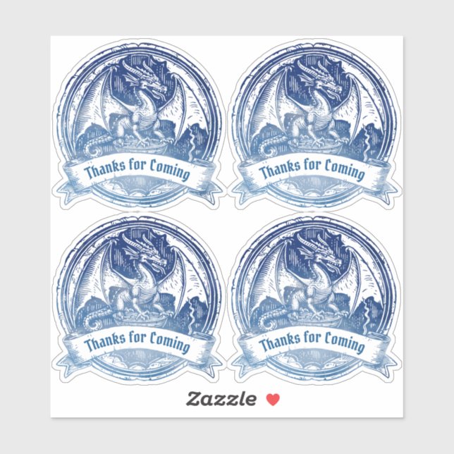 Blue Celtic Dragon Sticker Set | Celtic Wedding (Sheet)