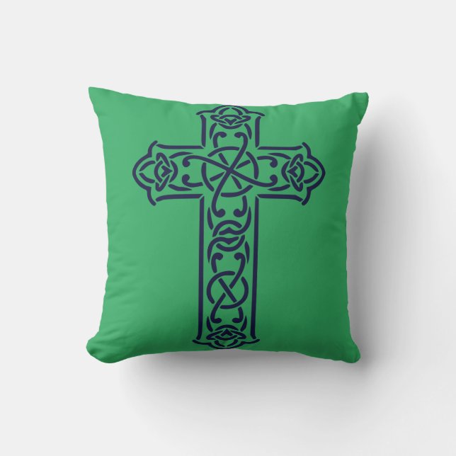 Blue Celtic High cross Cushion (Front)