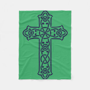 Blue Celtic High cross Fleece Blanket