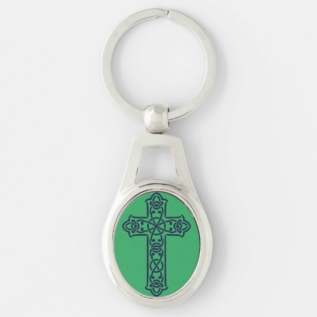 Blue Celtic High cross Key Ring (Front)