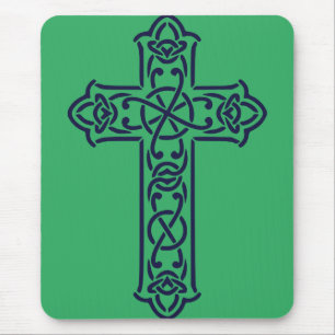 Blue Celtic High cross Mouse Pad
