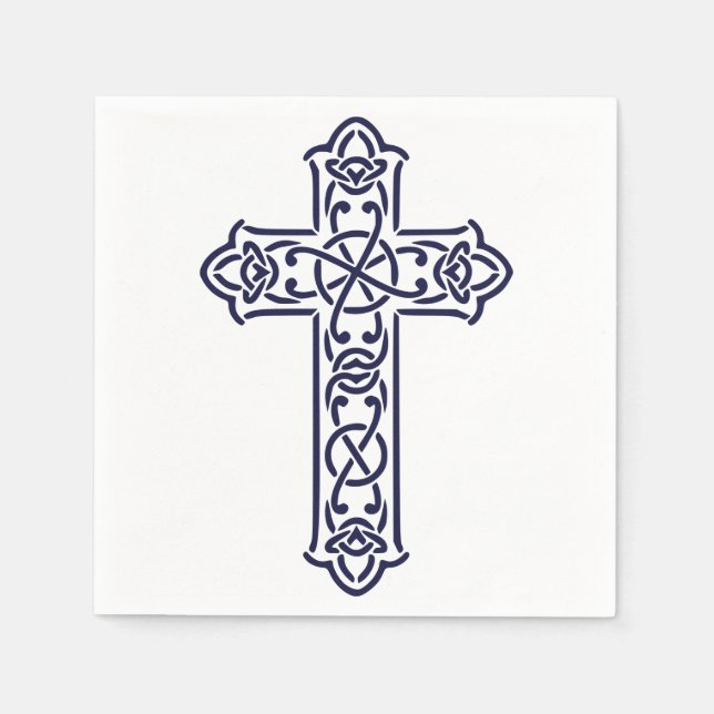Blue Celtic High cross Napkin (Front)