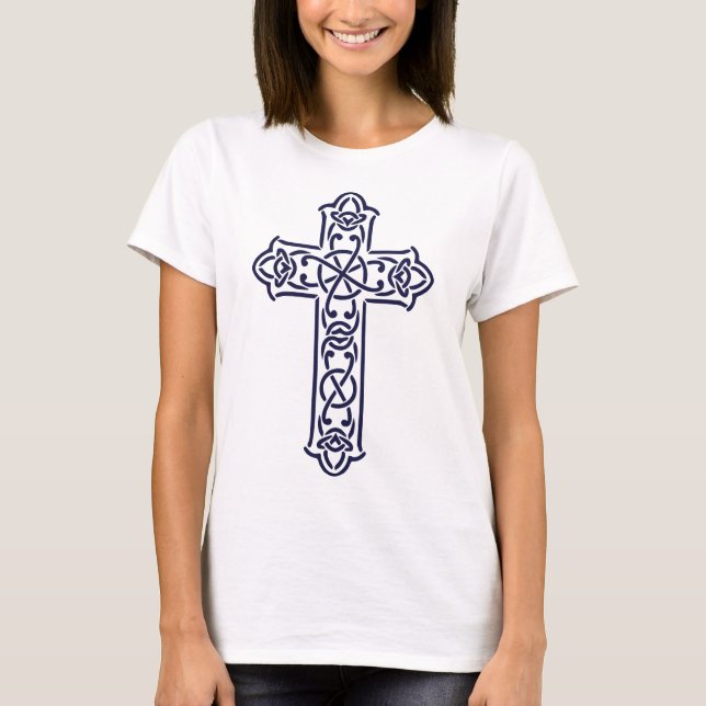 Blue Celtic High cross T-Shirt (Front)