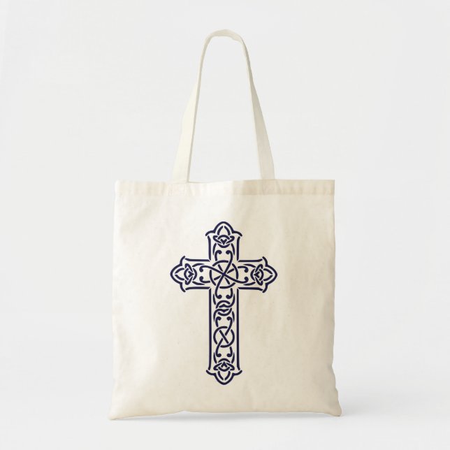 Blue Celtic High cross Tote Bag (Front)