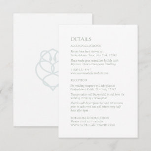 Blue Celtic Irish Swan Love Knot Wedding Details Enclosure Card