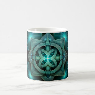 Blue Celtic Knot In A Six Sided Blue Frame Coffee Mug