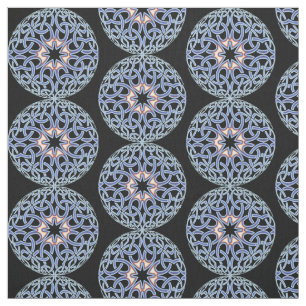 Blue Celtic Knot Mandala Pattern Fabric