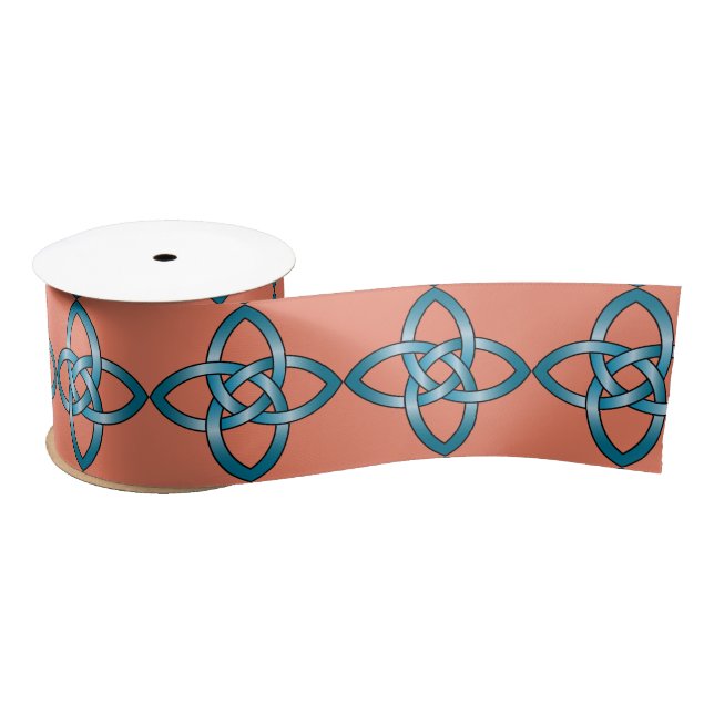 blue celtic knot ribbon satin ribbon (Spool)