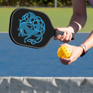 Blue Celtic Seahorse Pickleball Paddle
