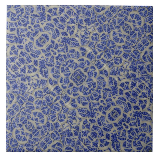 Blue Ceramic Pattern Ceramic Tile (Front)