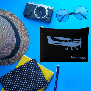Blue Cessna Aeroplane Pilot Aviation Custom Office Accessory Pouch