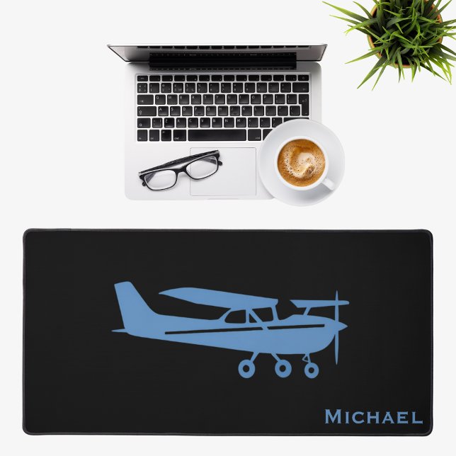 Blue Cessna Aeroplane Pilot Aviation Custom Office Desk Mat (Creator Uploaded)