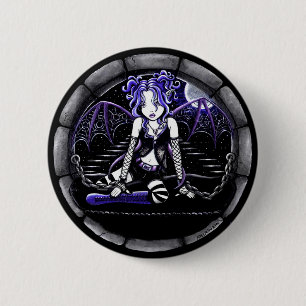 "Blue Chained" Gothic Fairy Art Pinback Button