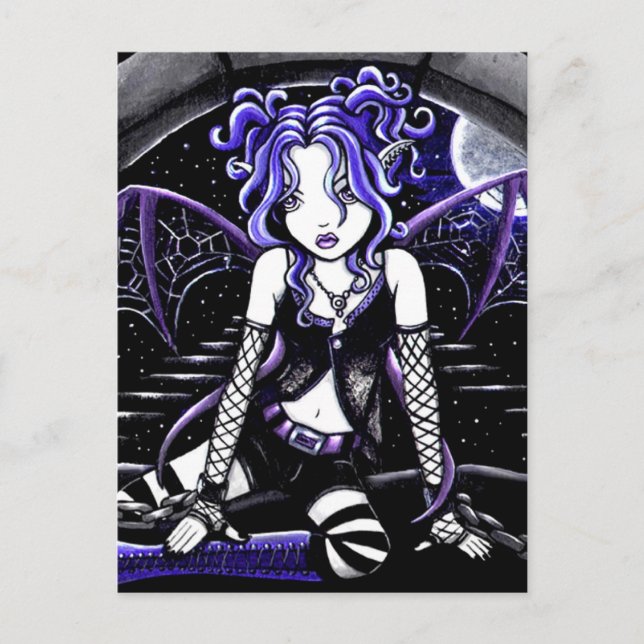 "Blue Chained" Gothic Fairy Art Postcard (Front)