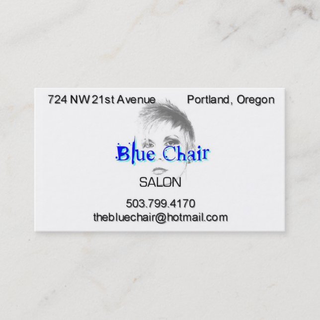 Blue Chair with headshot Appointment Card (Front)