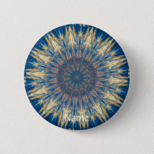 Blue Chakra Kaleidoscope Thunder_Cove  6 Cm Round Badge