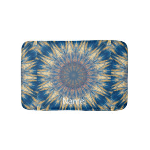 Blue Chakra Kaleidoscope Thunder_Cove Bath Mat