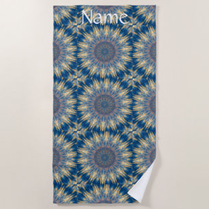 Blue Chakra Kaleidoscope Thunder_Cove Beach Towel