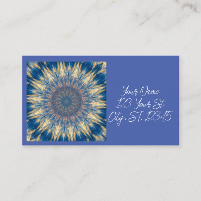 Blue Chakra Kaleidoscope Thunder_Cove Business Card (Front)