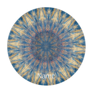 Blue Chakra Kaleidoscope Thunder_Cove Cutting Board