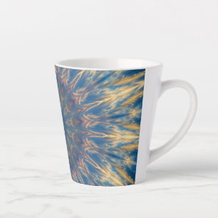 Blue Chakra Kaleidoscope Thunder_Cove  Latte Mug