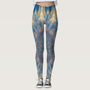 Blue Chakra Kaleidoscope Thunder_Cove Leggings