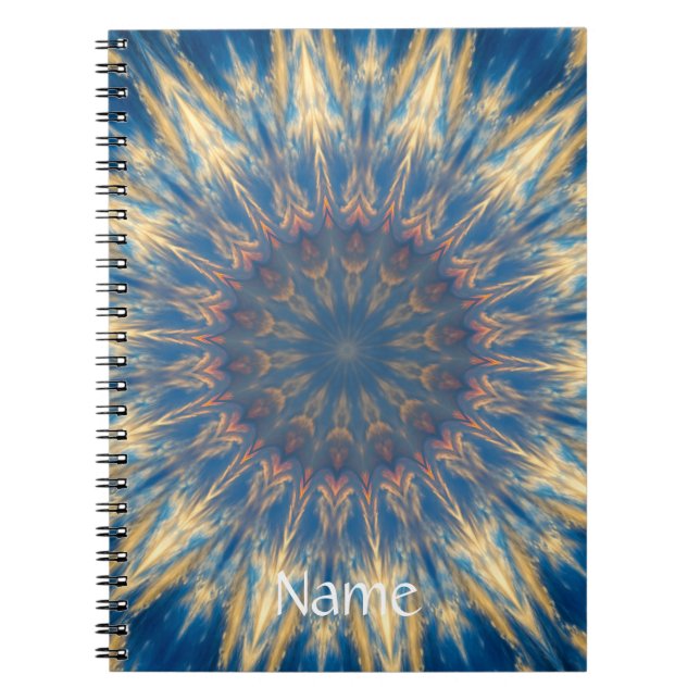 Blue Chakra Kaleidoscope Thunder_Cove Notebook (Front)