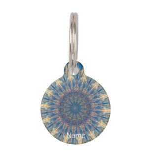 Blue Chakra Kaleidoscope Thunder_Cove Pet Tag