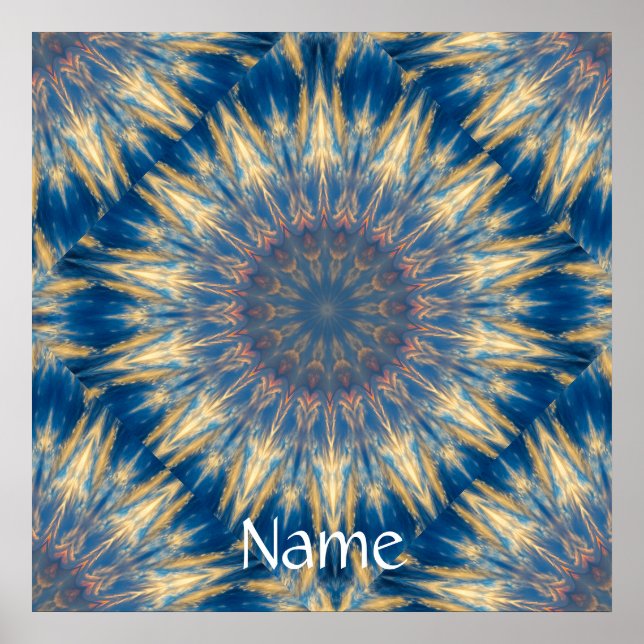 Blue Chakra Kaleidoscope Thunder_Cove Poster (Front)