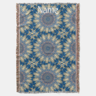Blue Chakra Kaleidoscope Thunder_Cove Throw Blanket