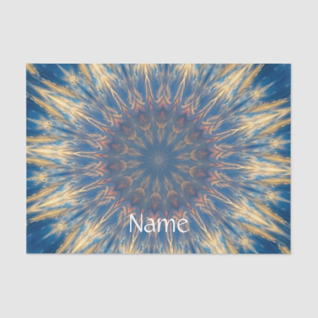 Blue Chakra Kaleidoscope Thunder_Cove  Tissue Paper (Front)