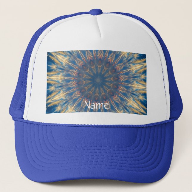 Blue Chakra Kaleidoscope Thunder_Cove Trucker Hat (Front)