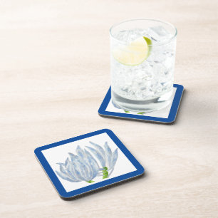 Blue Chalk Sticks on a Coaster Set