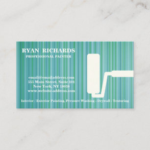 Blue Chalkboard House Painting Business Card