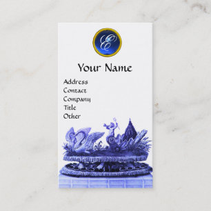 BLUE CHARIOT OF SWANS WITH CUPCAKES AND PASTRY BUSINESS CARD