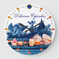 BLUE CHARIOT OF SWANS WITH CUPCAKES AND PASTRY