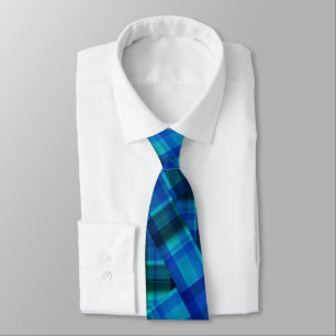 Blue Checked Crisscross Tartan, Tie