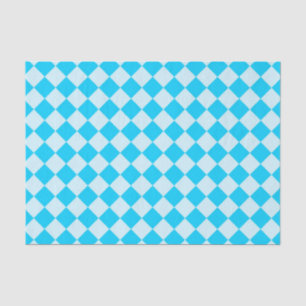 Blue Checker Diamond Pattern Tissue Paper