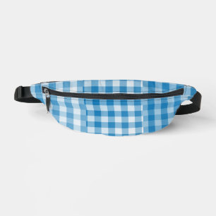 Blue Checker Patchwork Pattern Bum Bags