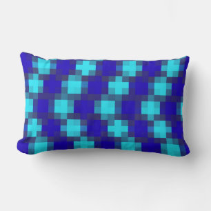 Blue Checkered Pattern, Lumbar Cushion
