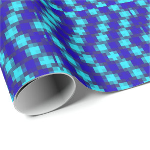 Blue Checkered Pattern,  Wrapping Paper