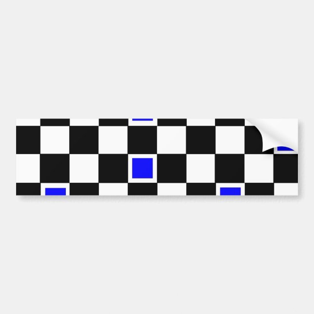 Blue Checkers Bumper Sticker (Front)