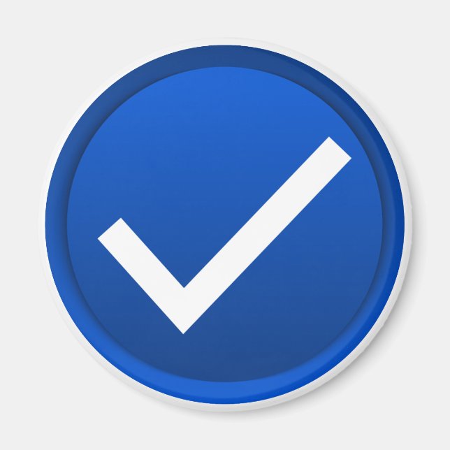 Blue Checkmark Symbol Magnet (Front)