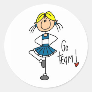 Blue Cheerleader Classic Round Sticker
