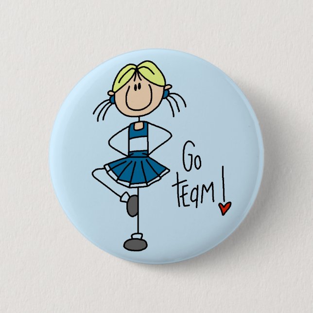Blue Cheerleader Tshirts and Gifts 6 Cm Round Badge (Front)